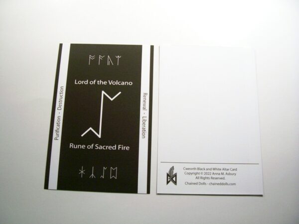 Cweorth Black and White Altar Card by Wayuką́