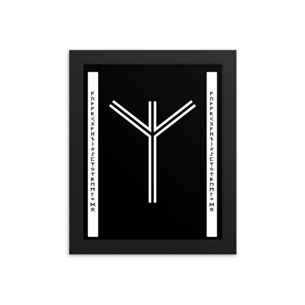 Algiz Black and White Art Prints by Wayuką́