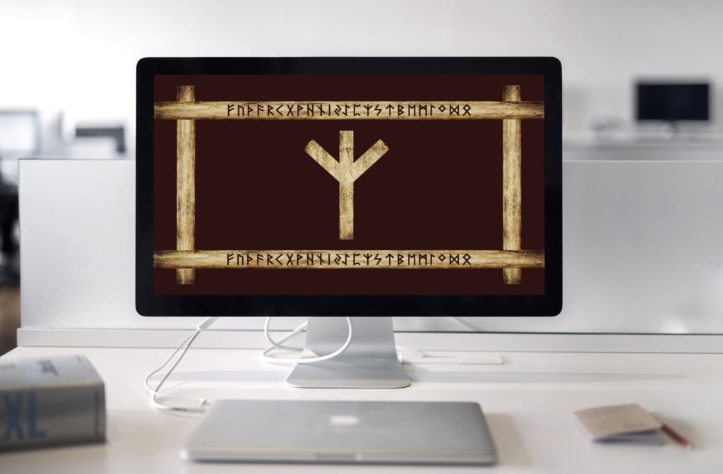 Algiz Brown Grunge Desktop Wallpaper