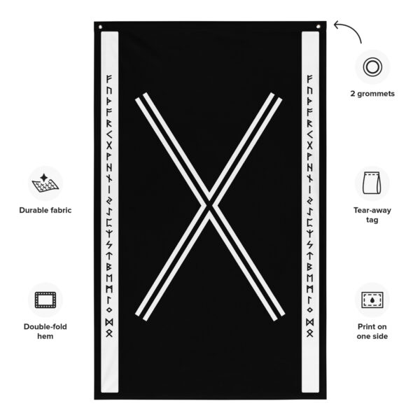 Gebo Black and White Wall Flag by Wayuką́
