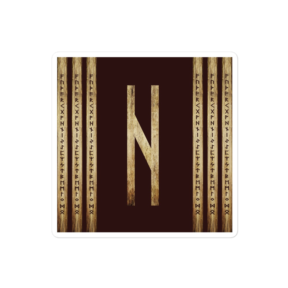 Hagalaz Brown Grunge Stickers