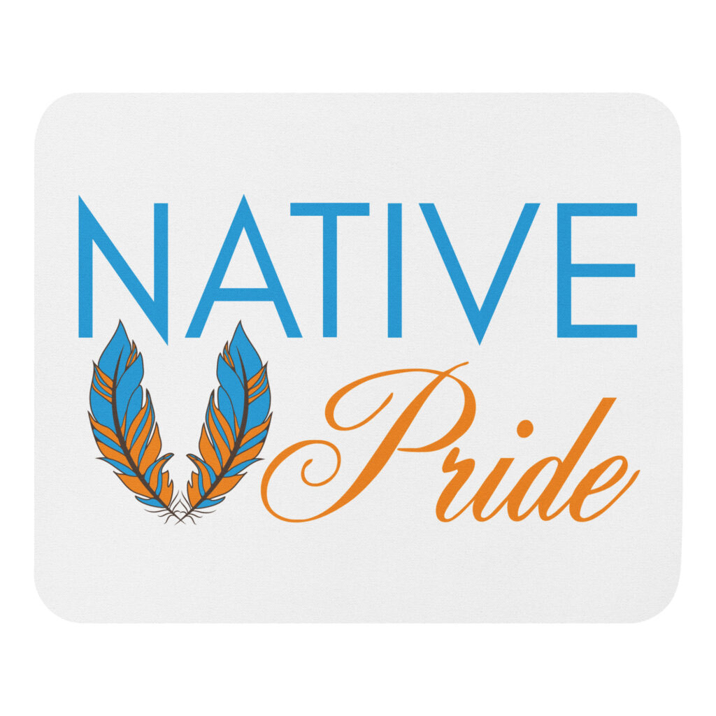 Native Pride Feathers White Mouse Pad
