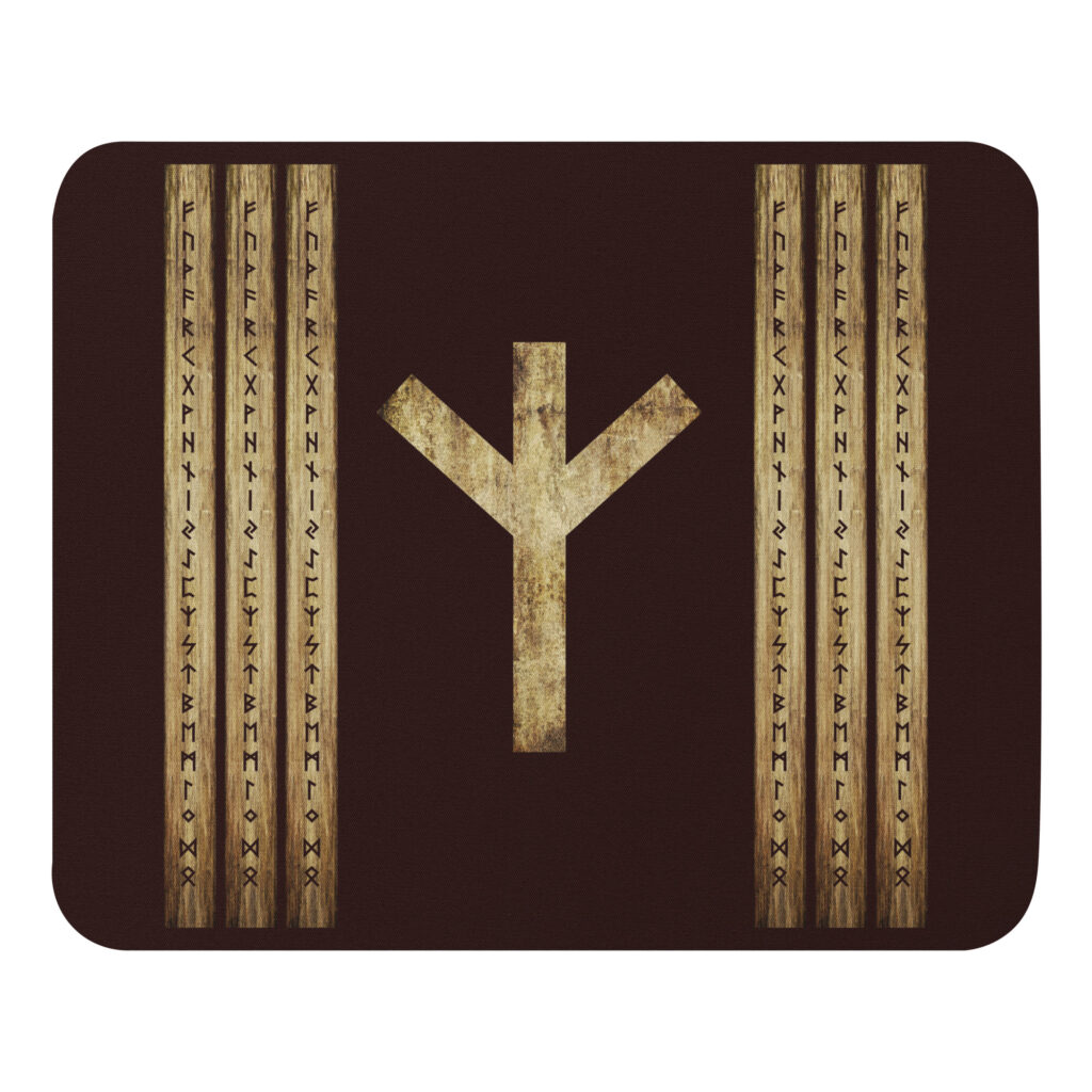 Algiz Brown Grunge Mouse Pad