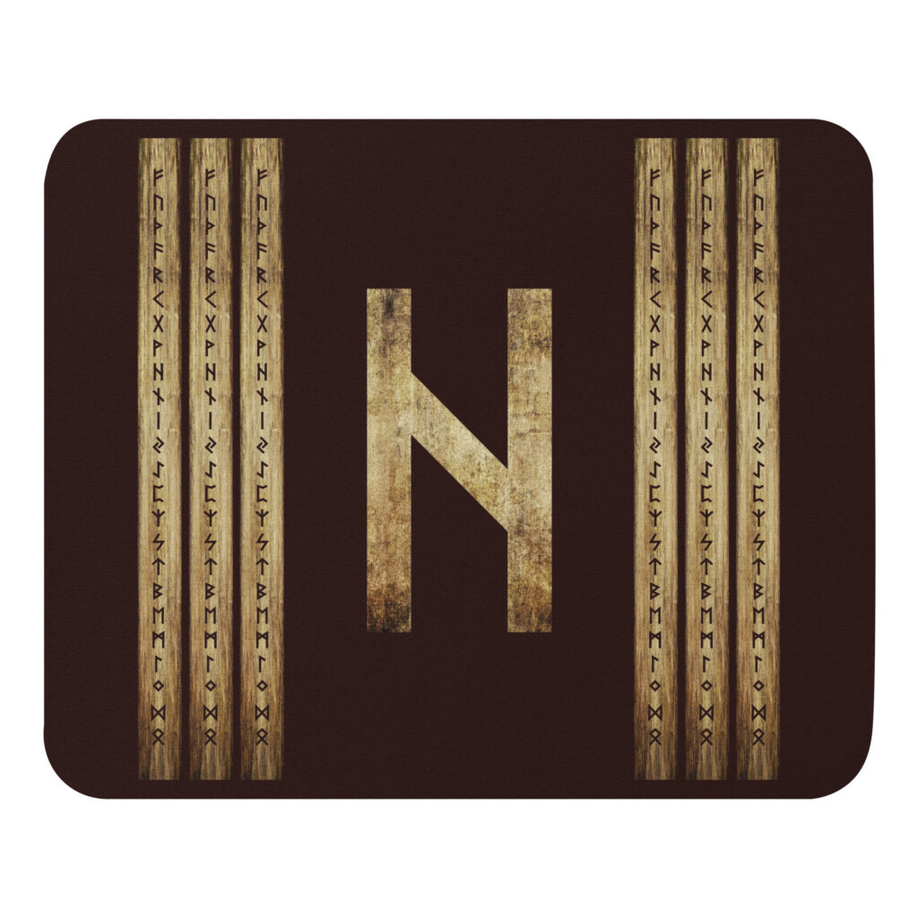 Hagalaz Brown Grunge Mouse Pad