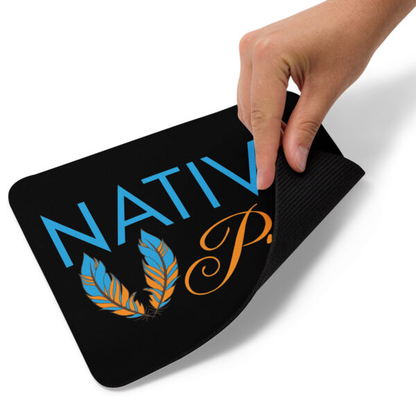 Native Pride Feathers Black Mouse Pad by Wayuką́