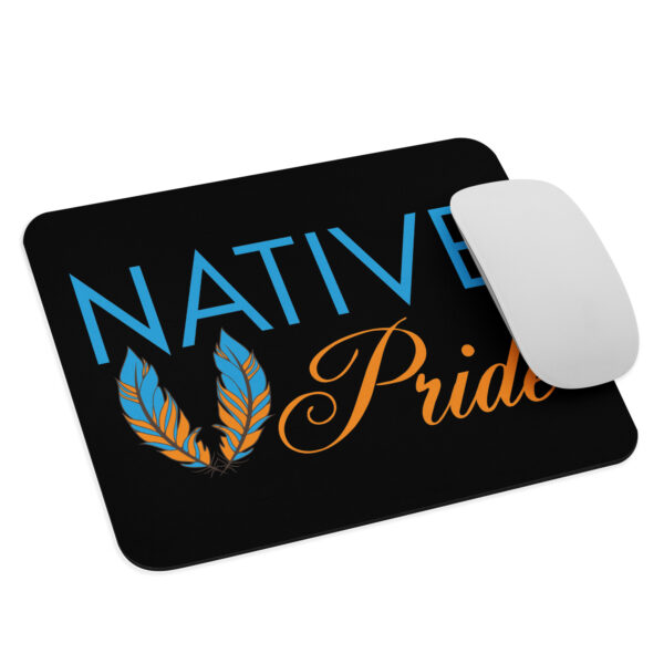 Native Pride Feathers Black Mouse Pad by Wayuką́