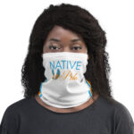 Native Pride Feathers White Neck Gaiter by Wayuką́