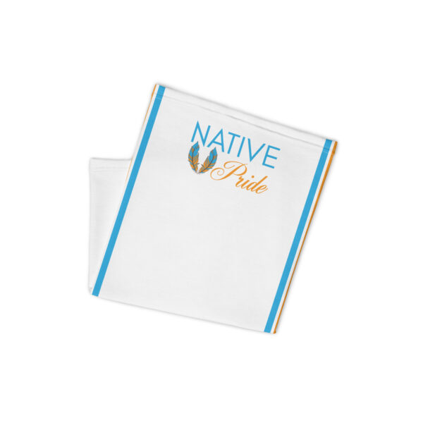 Native Pride Feathers White Neck Gaiter by Wayuką́