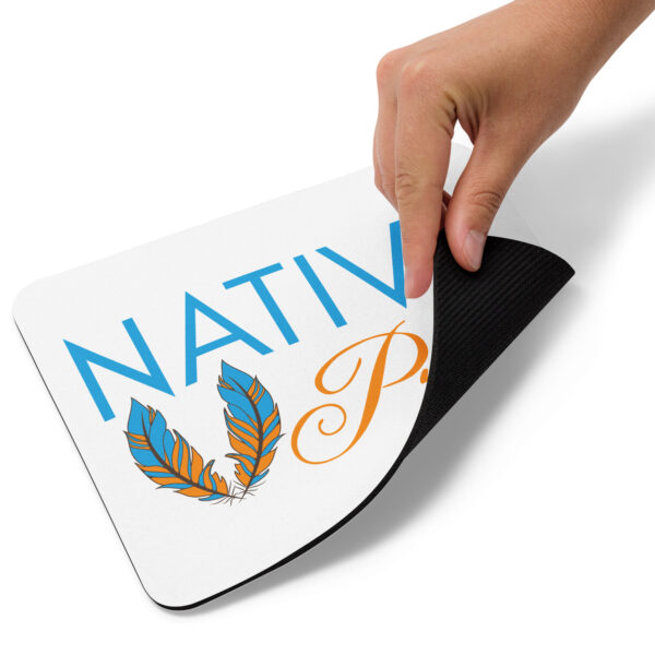 Native Pride Feathers White Mouse Pad by Wayuką́