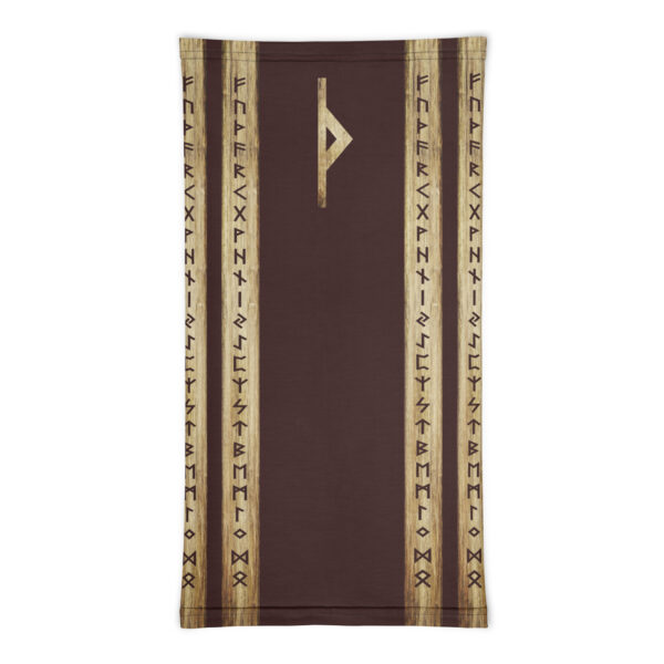 Thurisaz Brown Grunge Neck Gaiter by Wayuką́