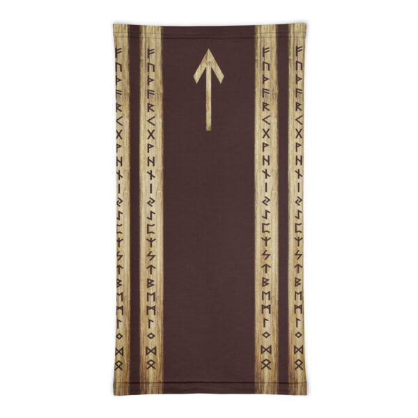Tiwaz Brown Grunge Neck Gaiter by Wayuką́