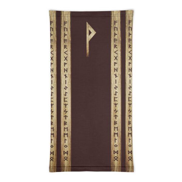 Wunjo Brown Grunge Neck Gaiter by Wayuką́