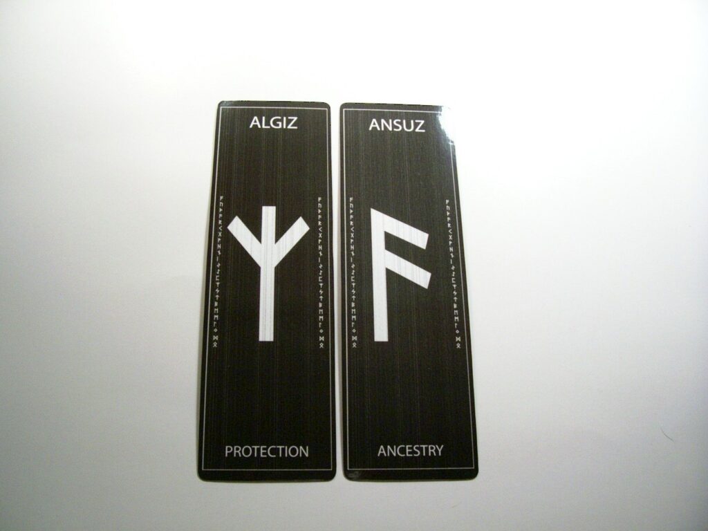Black Grunge Rune Bookmarks