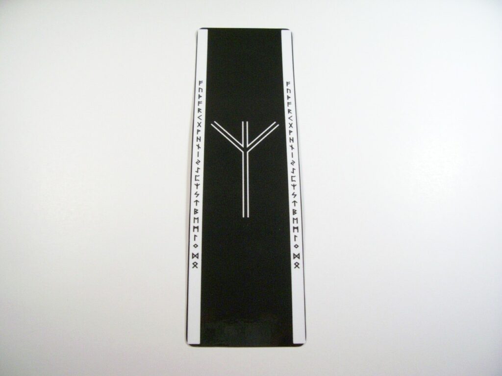 Algiz Black and White Bookmark