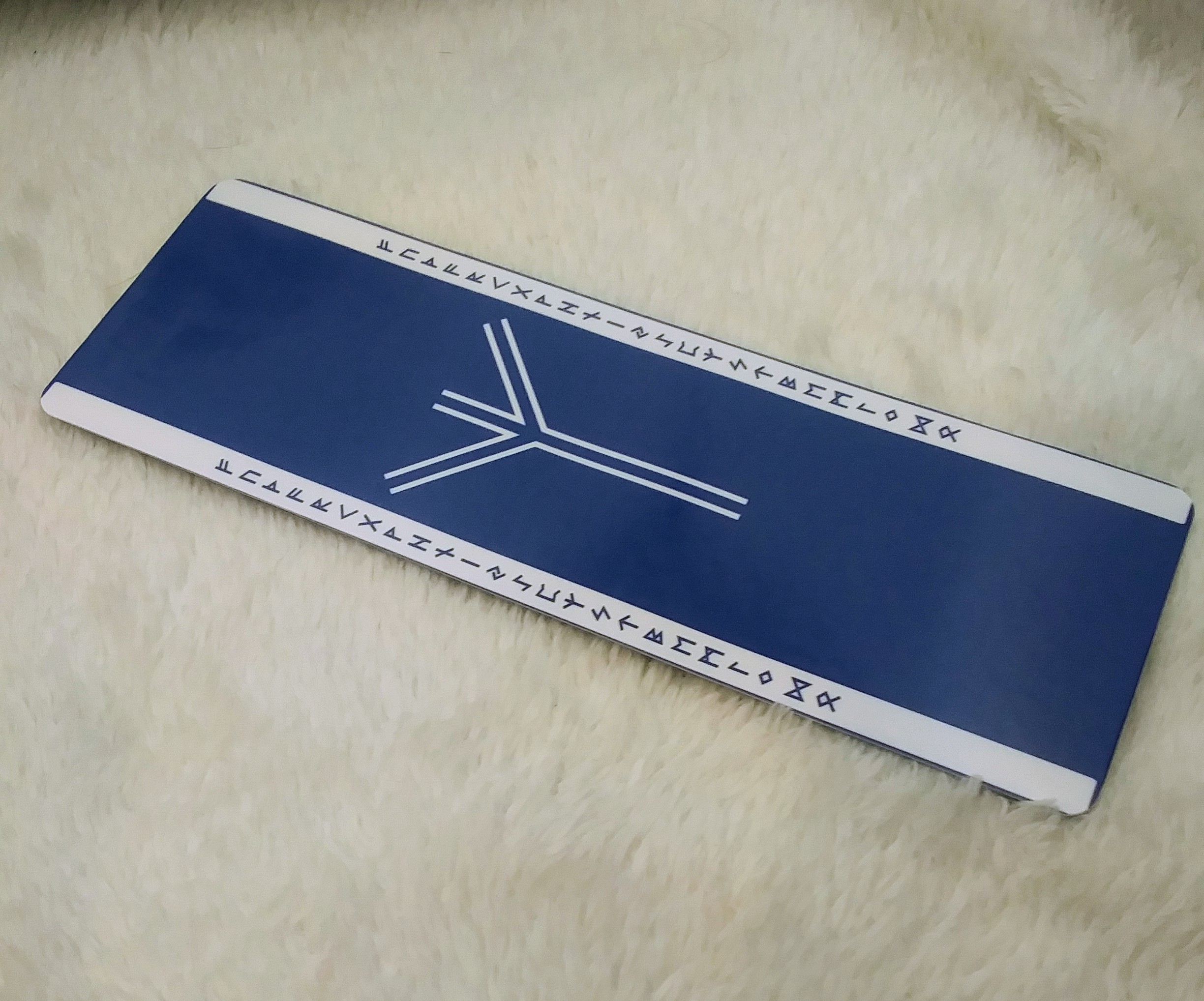 Algiz Blue and White Bookmark by Wayuką́