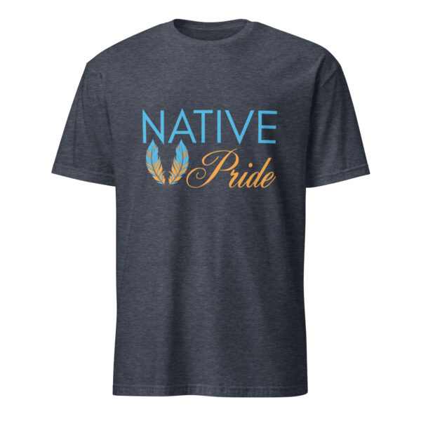Heather Navy Native Pride Feathers Unisex T-shirt by Wayuką́