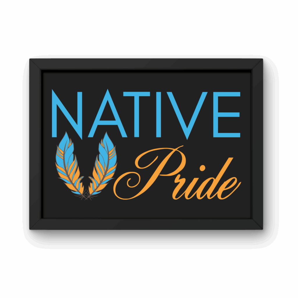 Native Pride Feathers Black Art Print