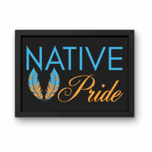 Native Pride Feathers Black Art Print by Wayuką́