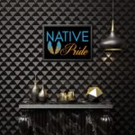 Native Pride Feathers Black Art Print by Wayuką́