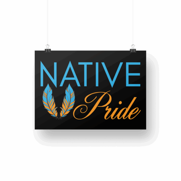 Native Pride Feathers Black Art Print by Wayuką́