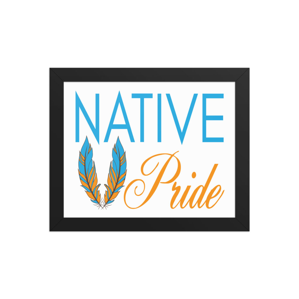 Native Pride Feathers White Art Print