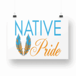 Native Pride Feathers White Art Print by Wayuką́