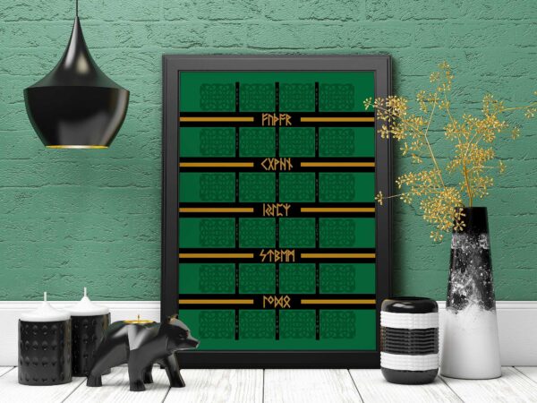Celtic Runes 1 Art Print by Wayuką́