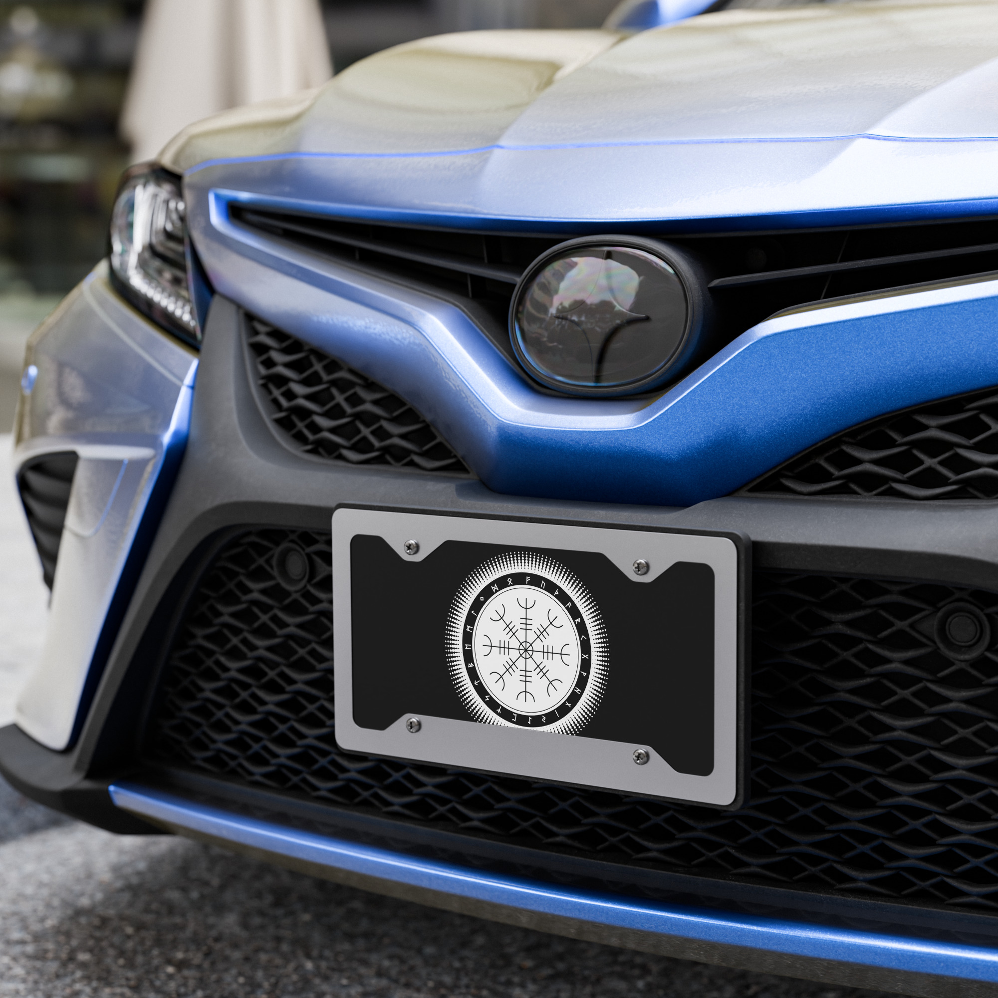 Aegishjalmr Halftone Vanity License Plate by Wayuką́