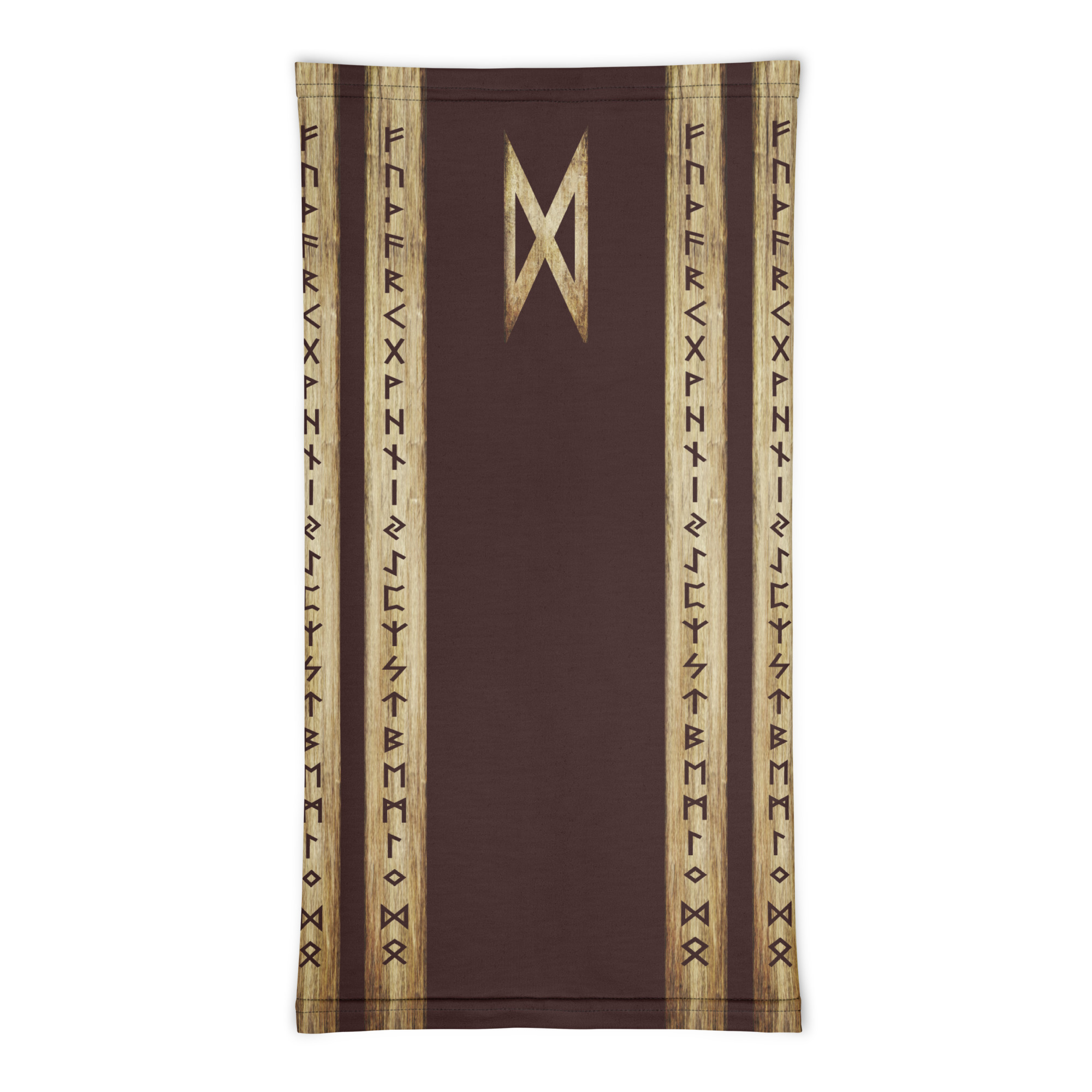 Dagaz Brown Grunge Neck Gaiter by Wayuką́