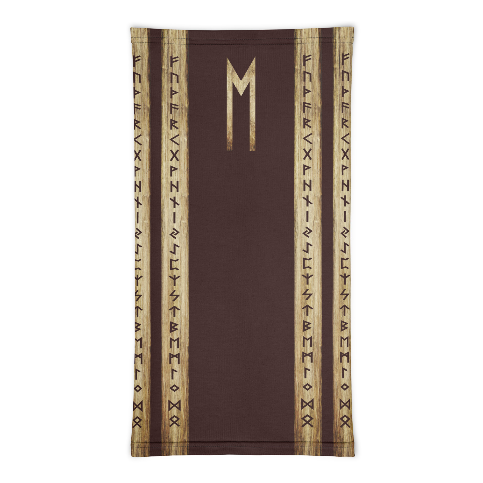 Ehwaz Brown Grunge Neck Gaiter by Wayuką́