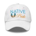 Native Pride Feathers White Dad Hat by Wayuką́