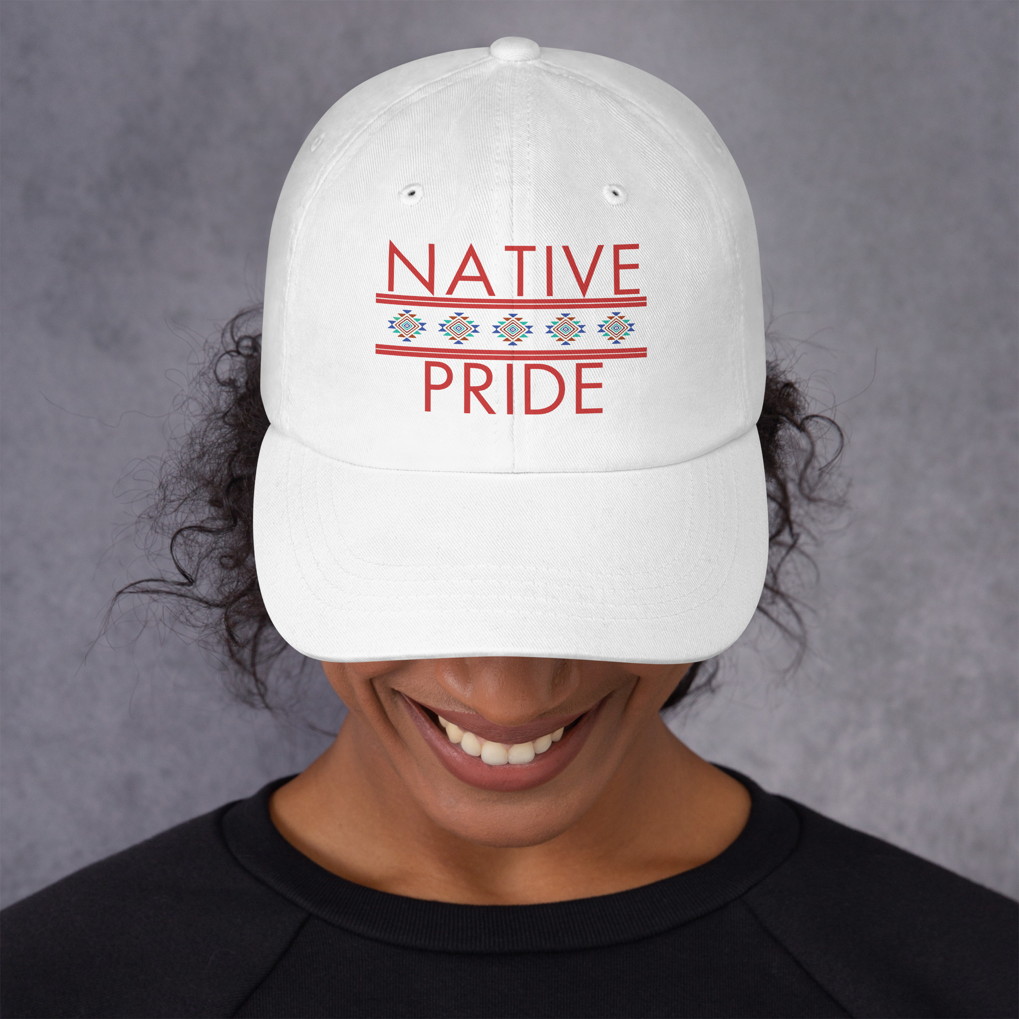 Native Pride 1 White Dad Hat by Wayuką́