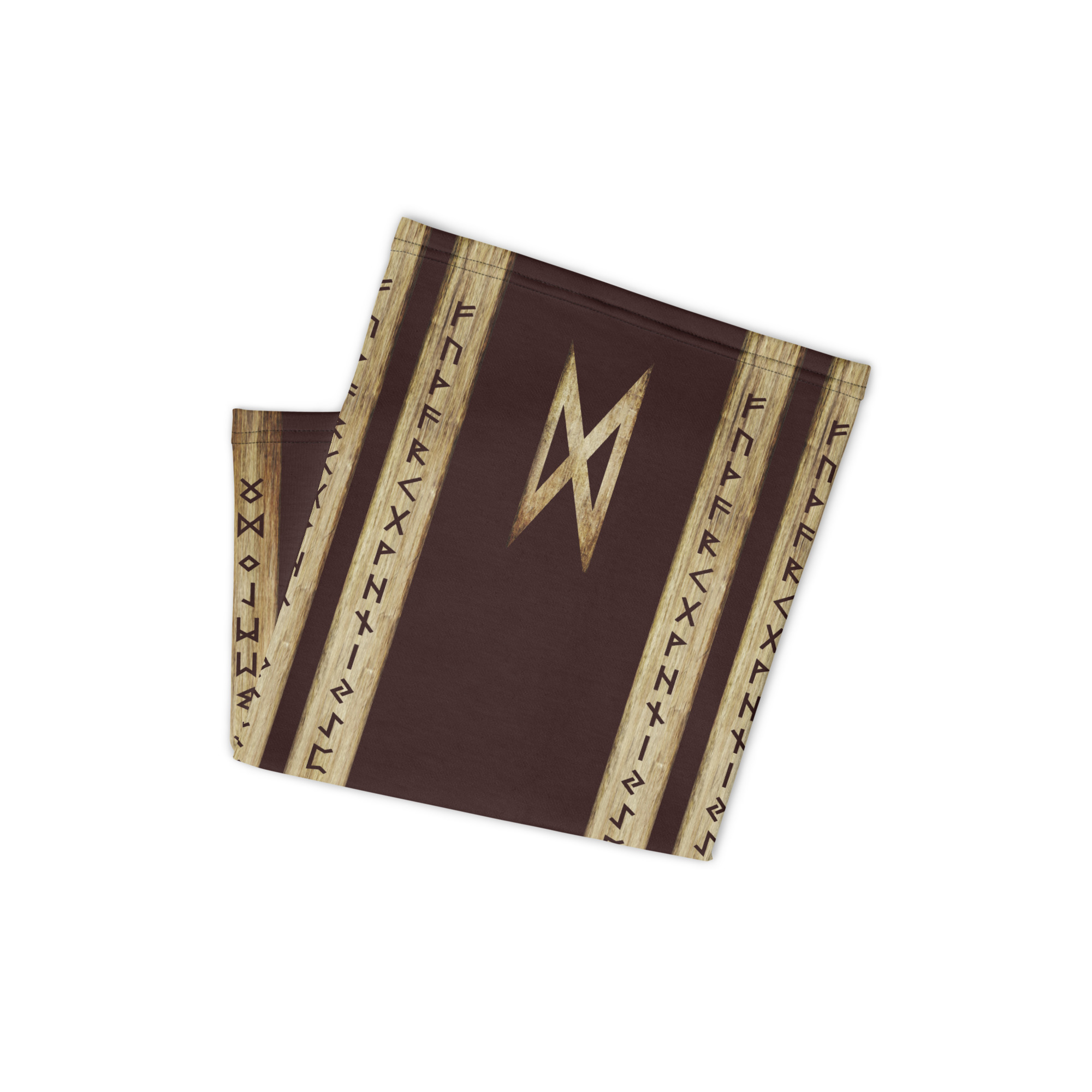 Dagaz Brown Grunge Neck Gaiter by Wayuką́