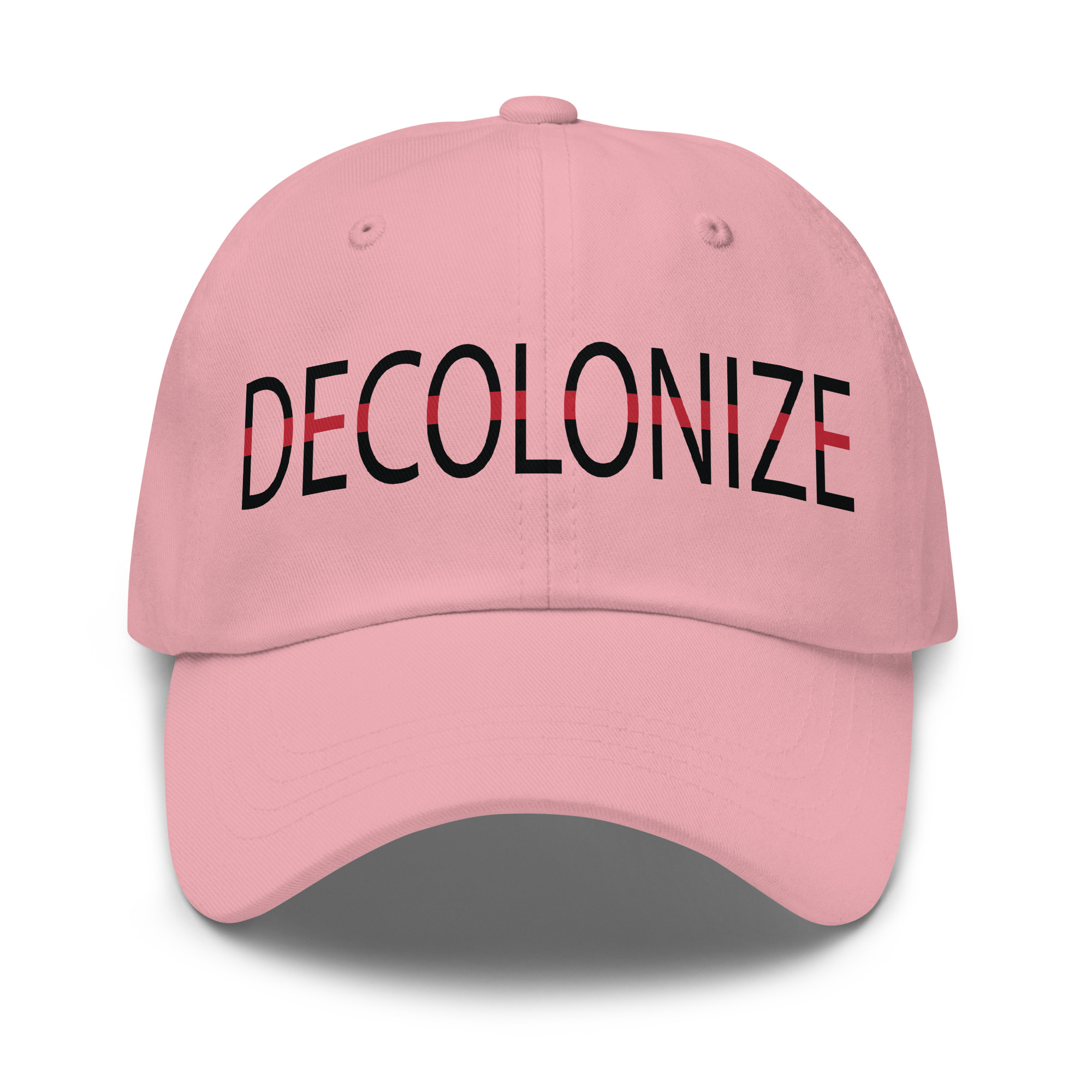 Decolonize Pink Dad Hat by Wayuką́