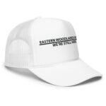 Eastern Woodlands Indians We're Still Here White Trucker Hat by Wayuką́