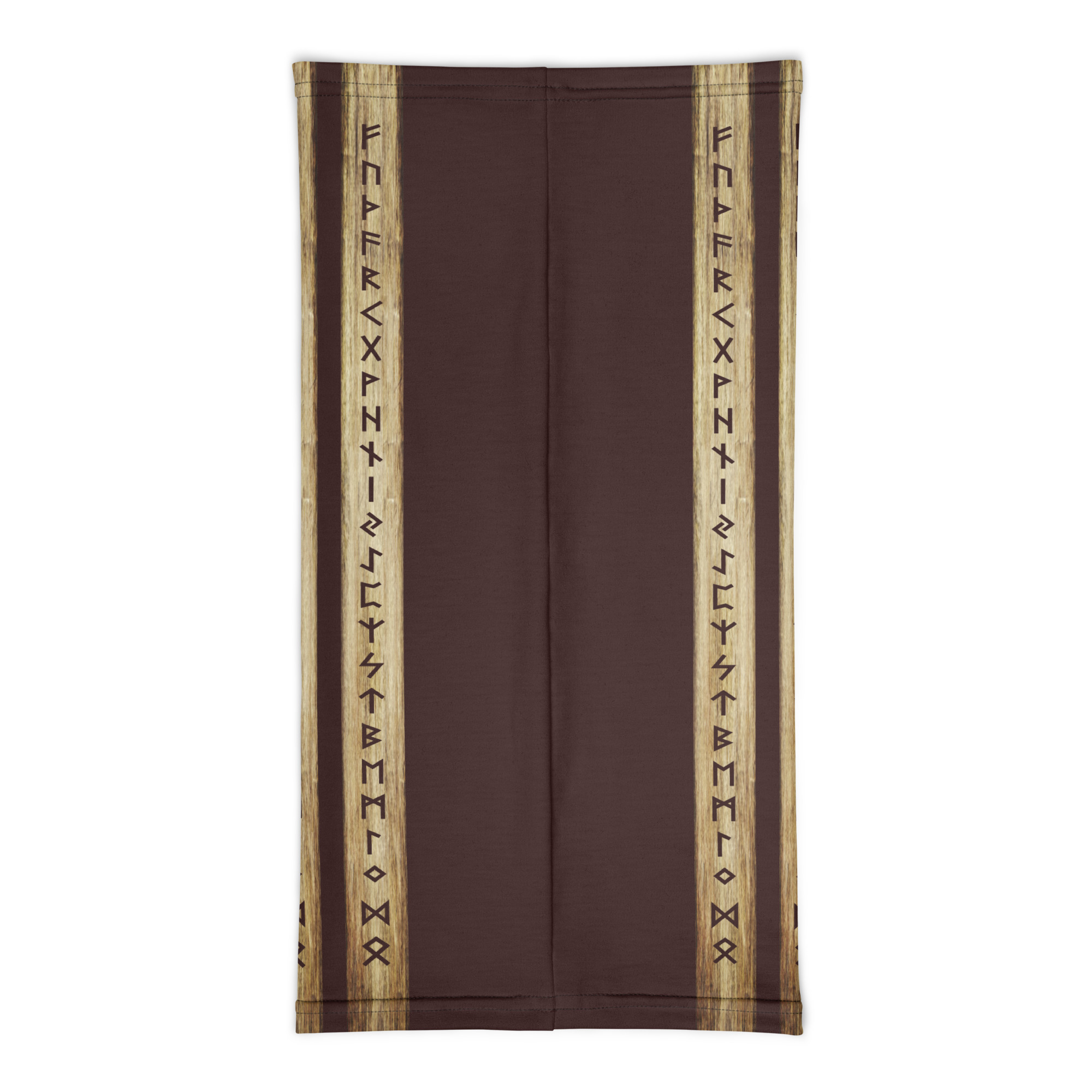 Ehwaz Brown Grunge Neck Gaiter by Wayuką́