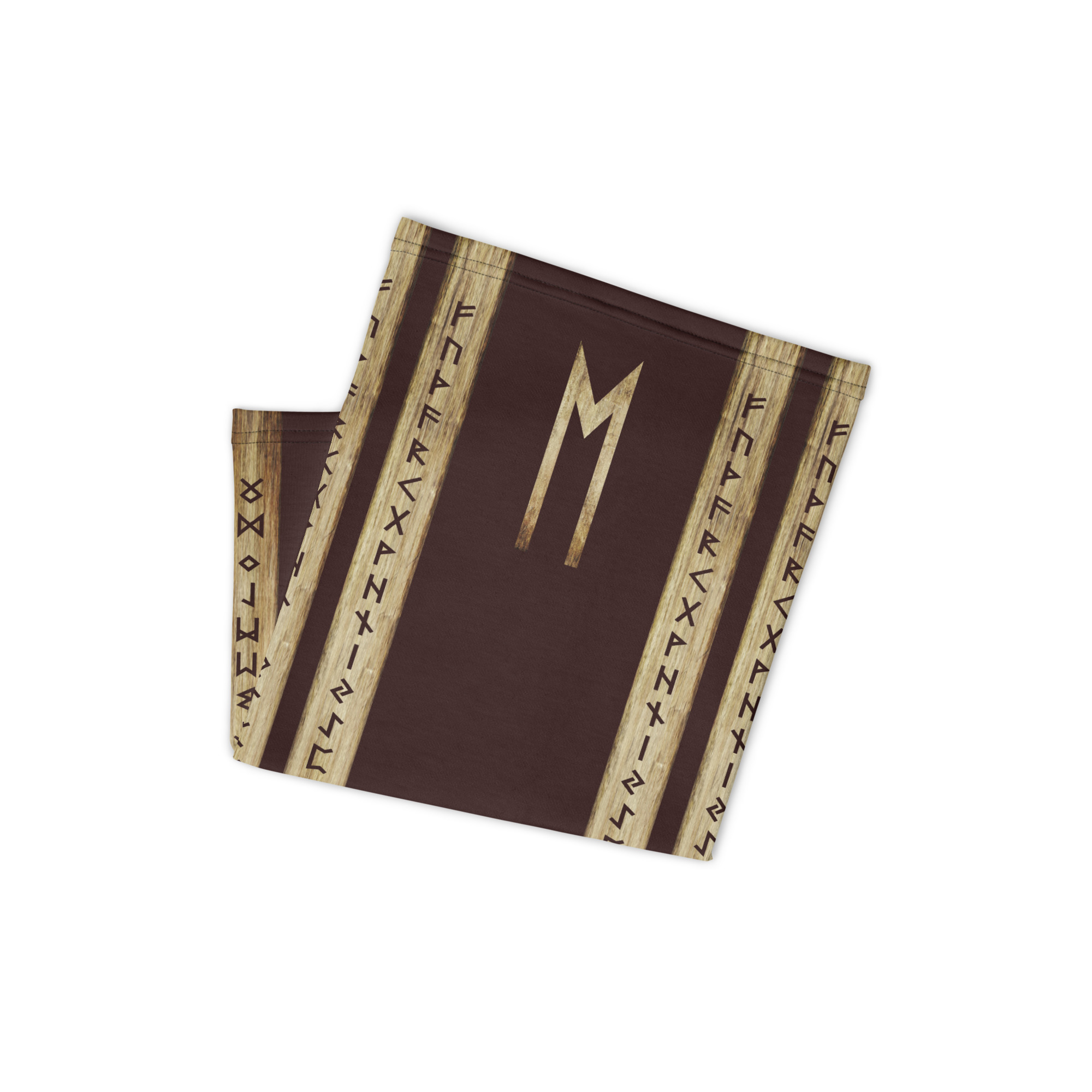 Ehwaz Brown Grunge Neck Gaiter by Wayuką́