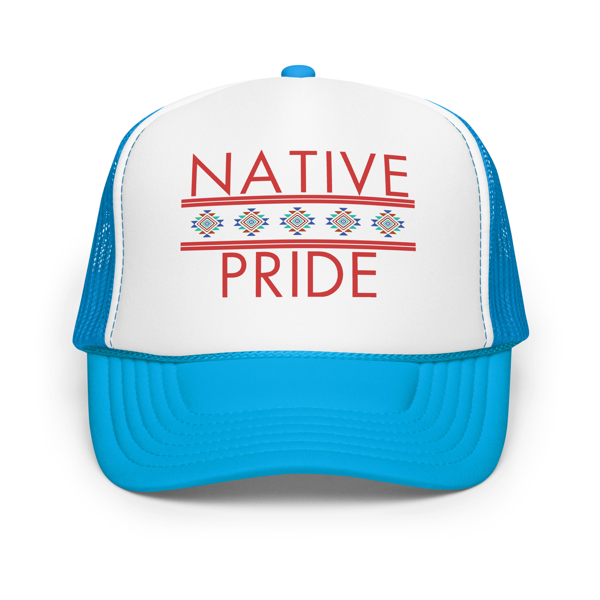 Native Pride 1 Blue Trucker Hat by Wayuką́