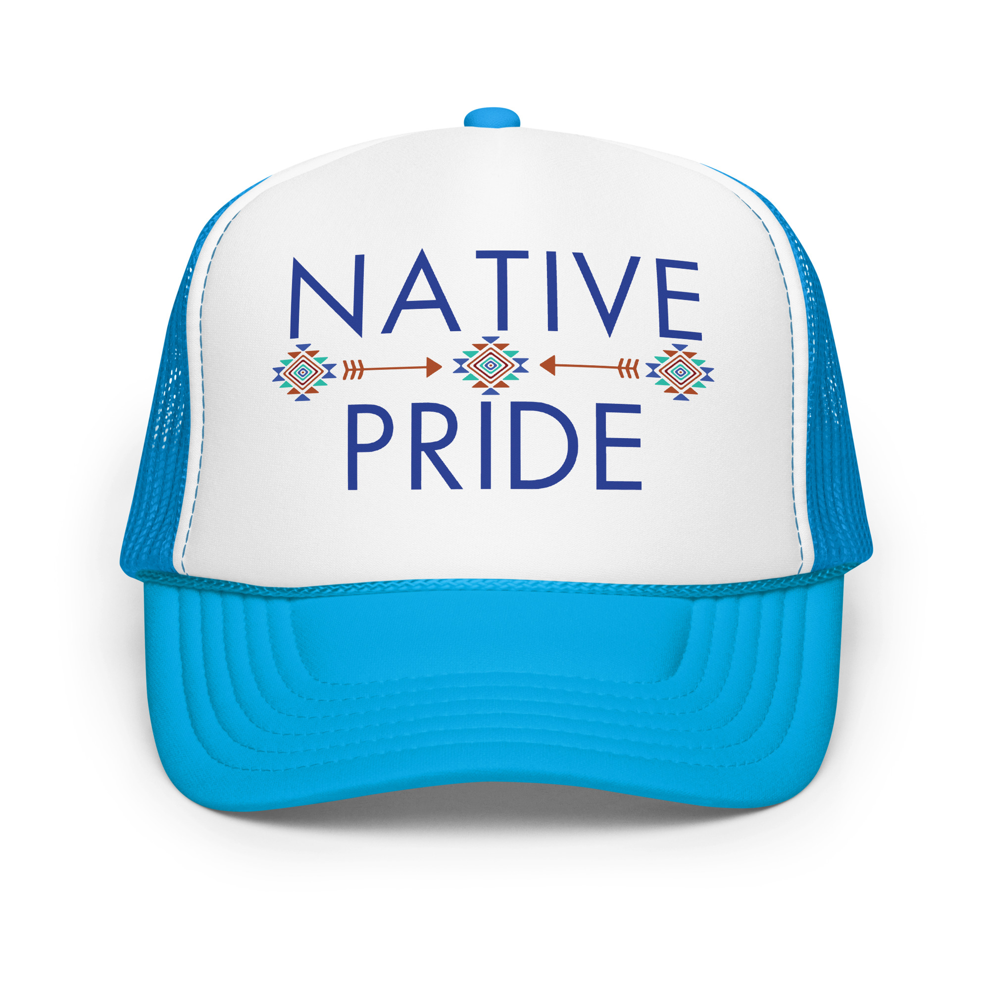 Native Pride 2 Blue Trucker Hat by Wayuką́