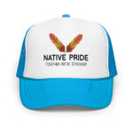 Native Pride Together Stronger Blue Trucker Hat by Wayuką́