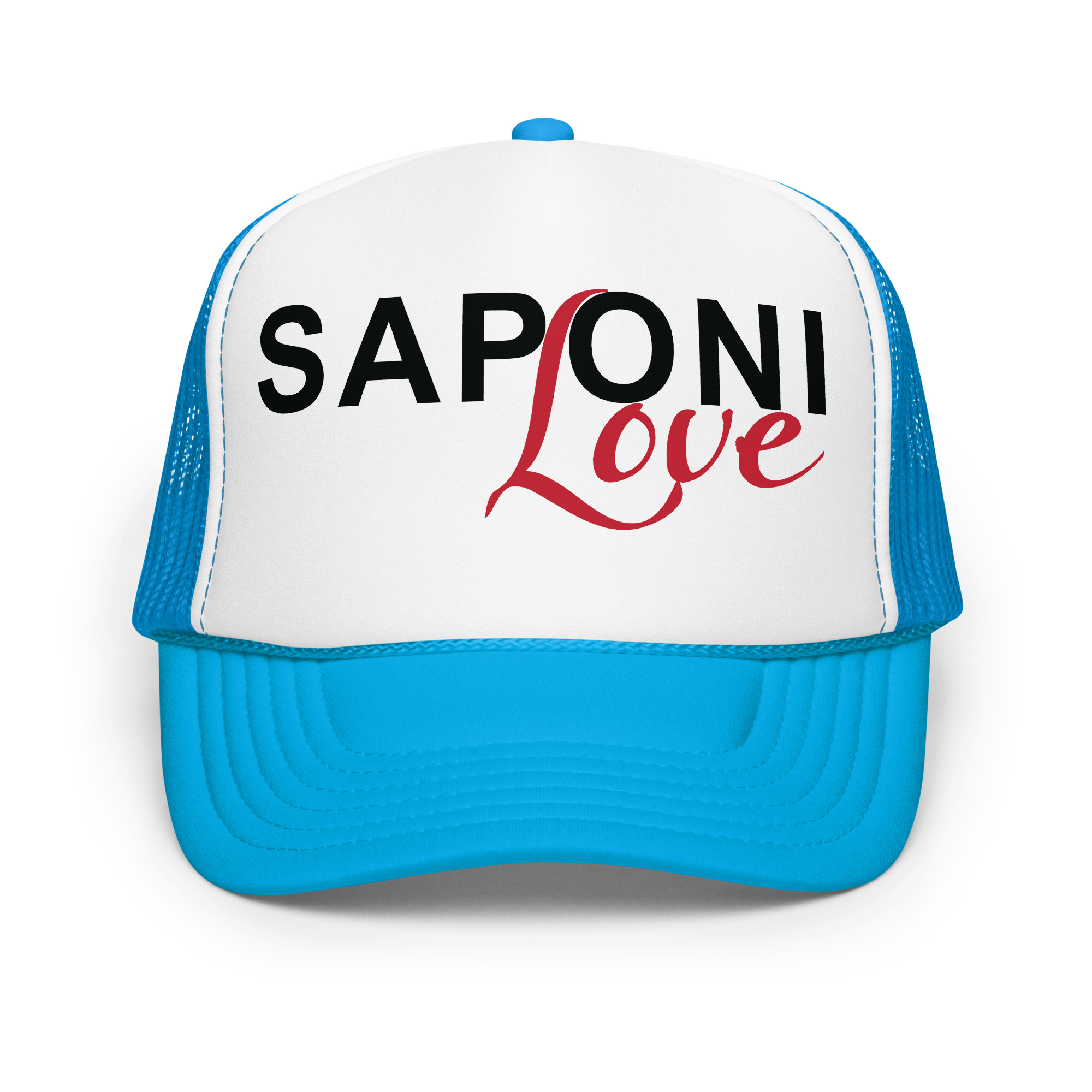 Saponi Love Blue Trucker Hat by Wayuką́