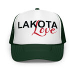 Lakota Love Dark Green Trucker Hat by Wayuką́