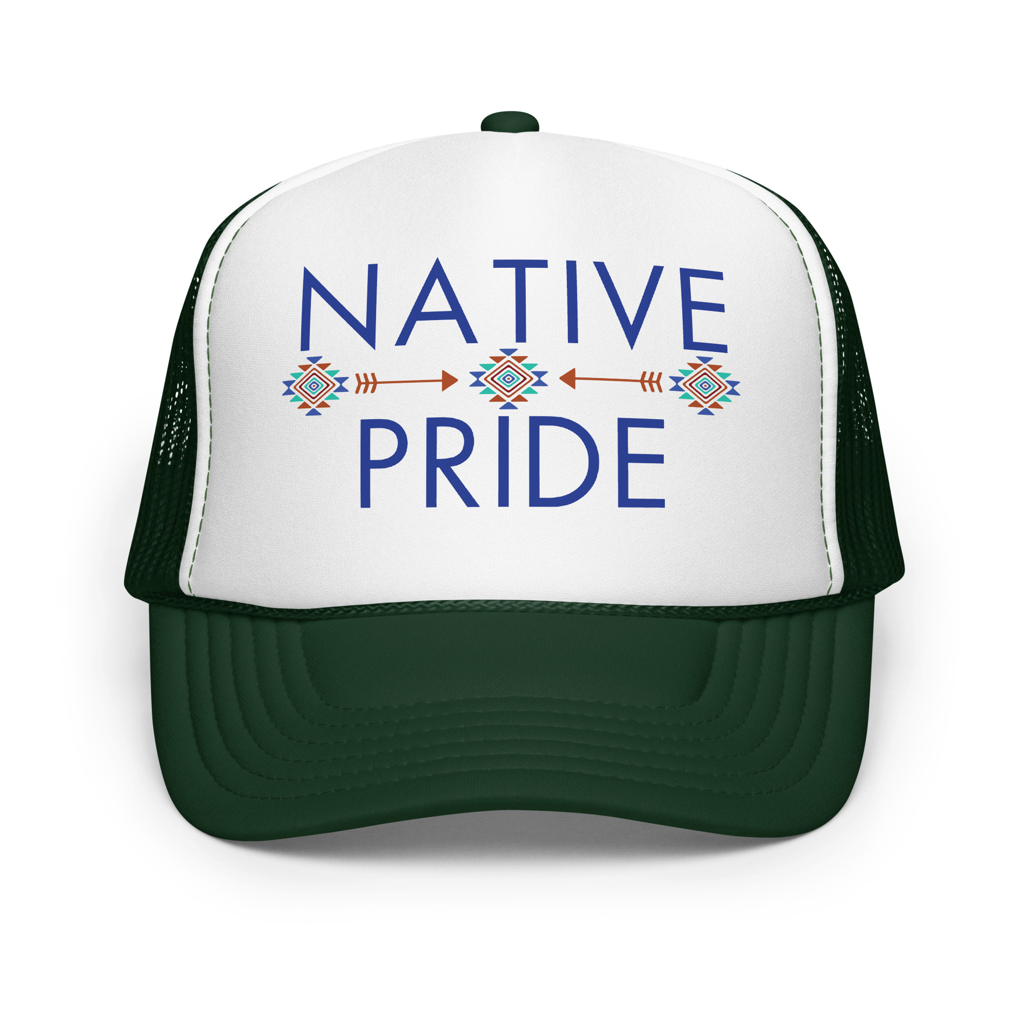 Native Pride 2 Dark Green Trucker Hat by Wayuką́
