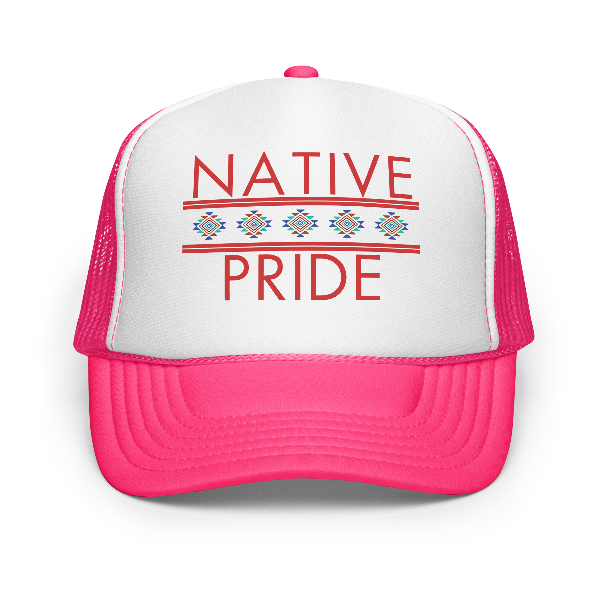 Native Pride 1 Hot Pink Trucker Hat by Wayuką́