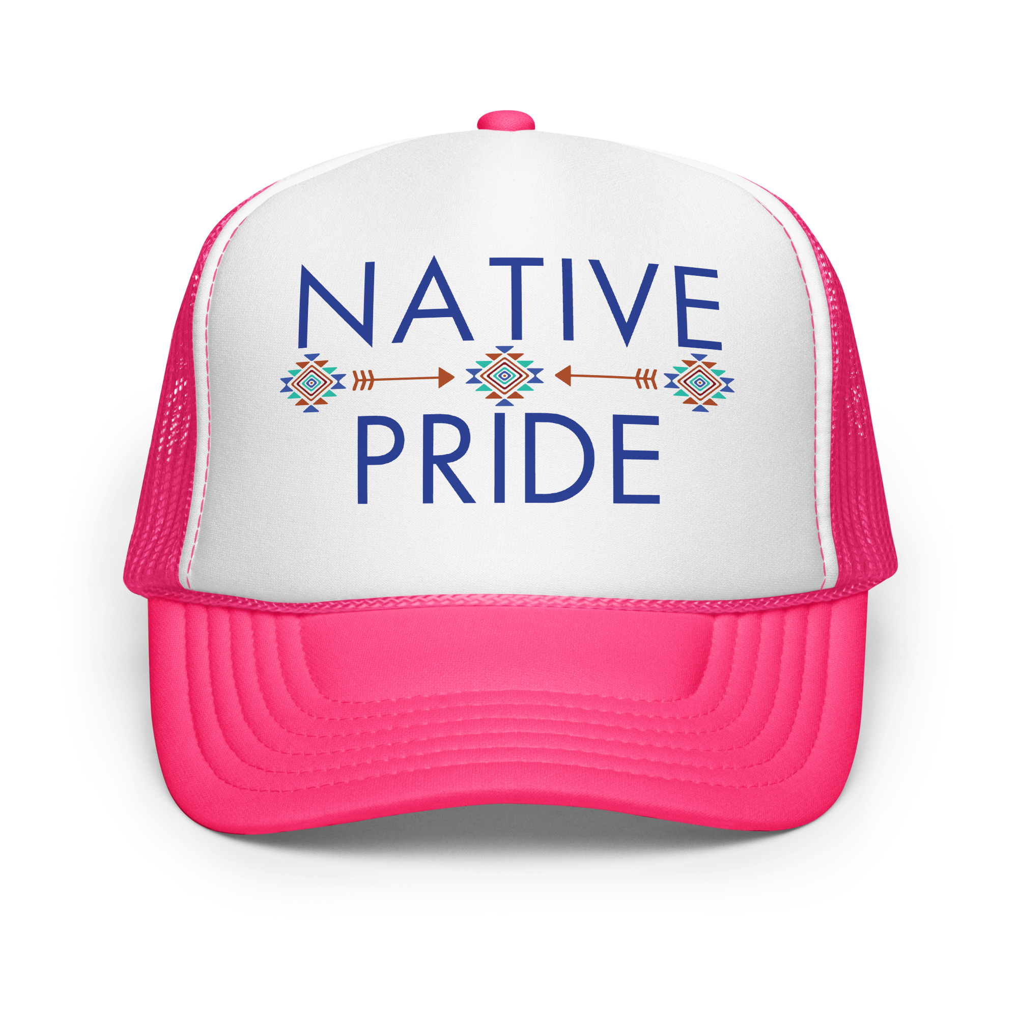 Native Pride 2 Hot Pink Trucker Hat by Wayuką́