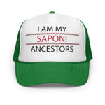 Saponi Ancestors Kelly Trucker Hat by Wayuką́