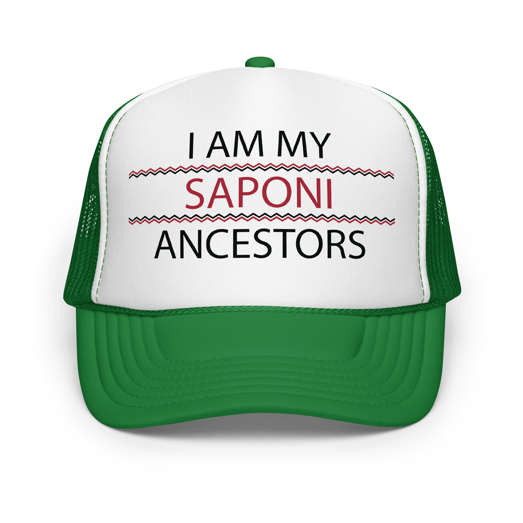 Saponi Ancestors Kelly Trucker Hat by Wayuką́