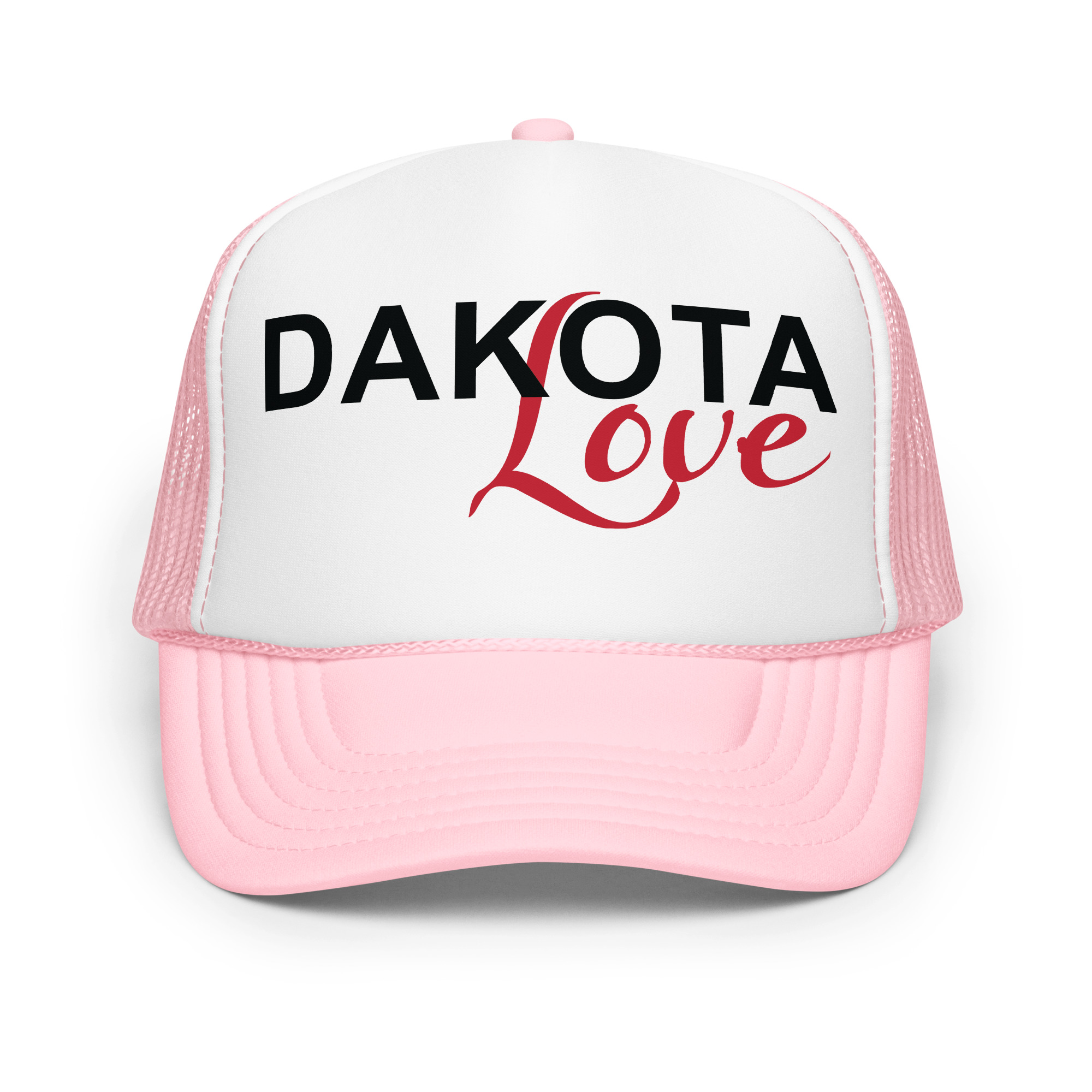 Dakota Love Light Pink Trucker Hat by Wayuką́