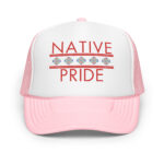 Native Pride 1 Light Pink Trucker Hat by Wayuką́