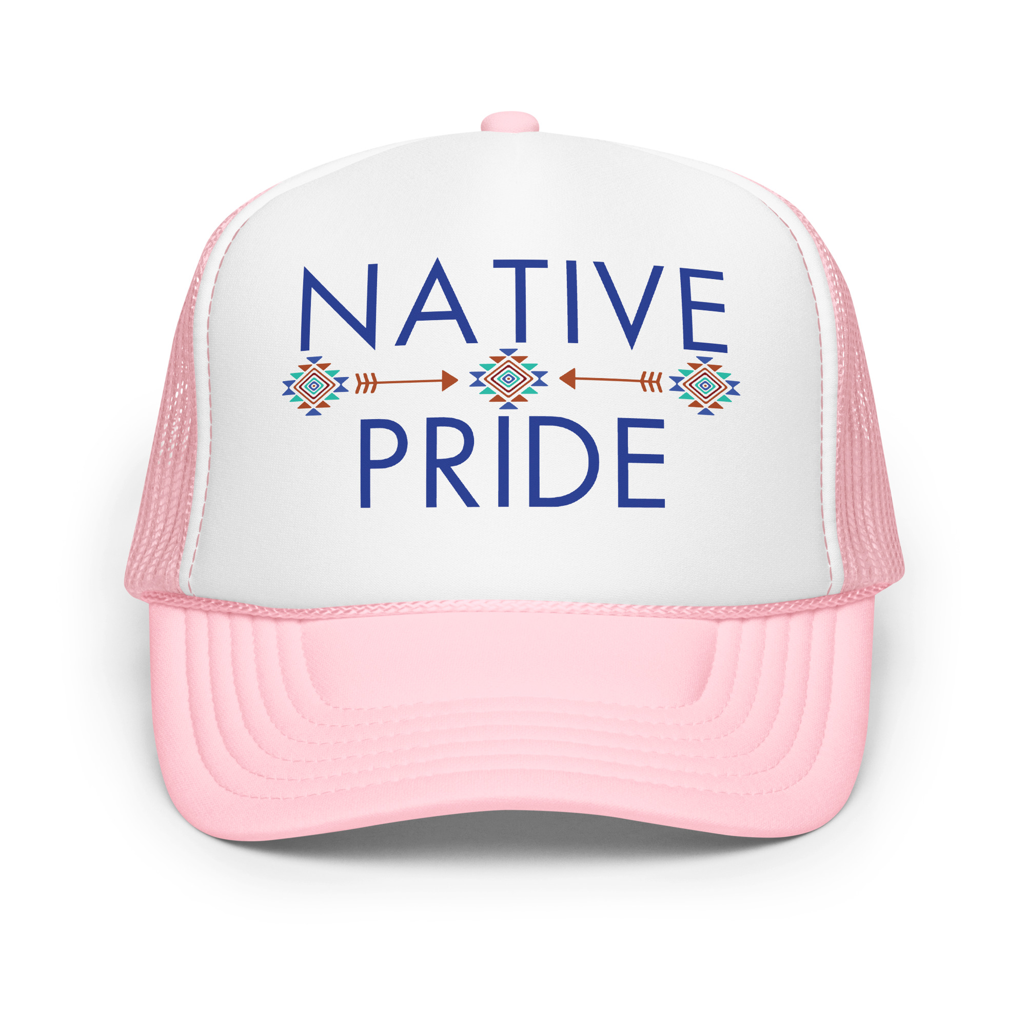 Native Pride 2 Light Pink Trucker Hat by Wayuką́